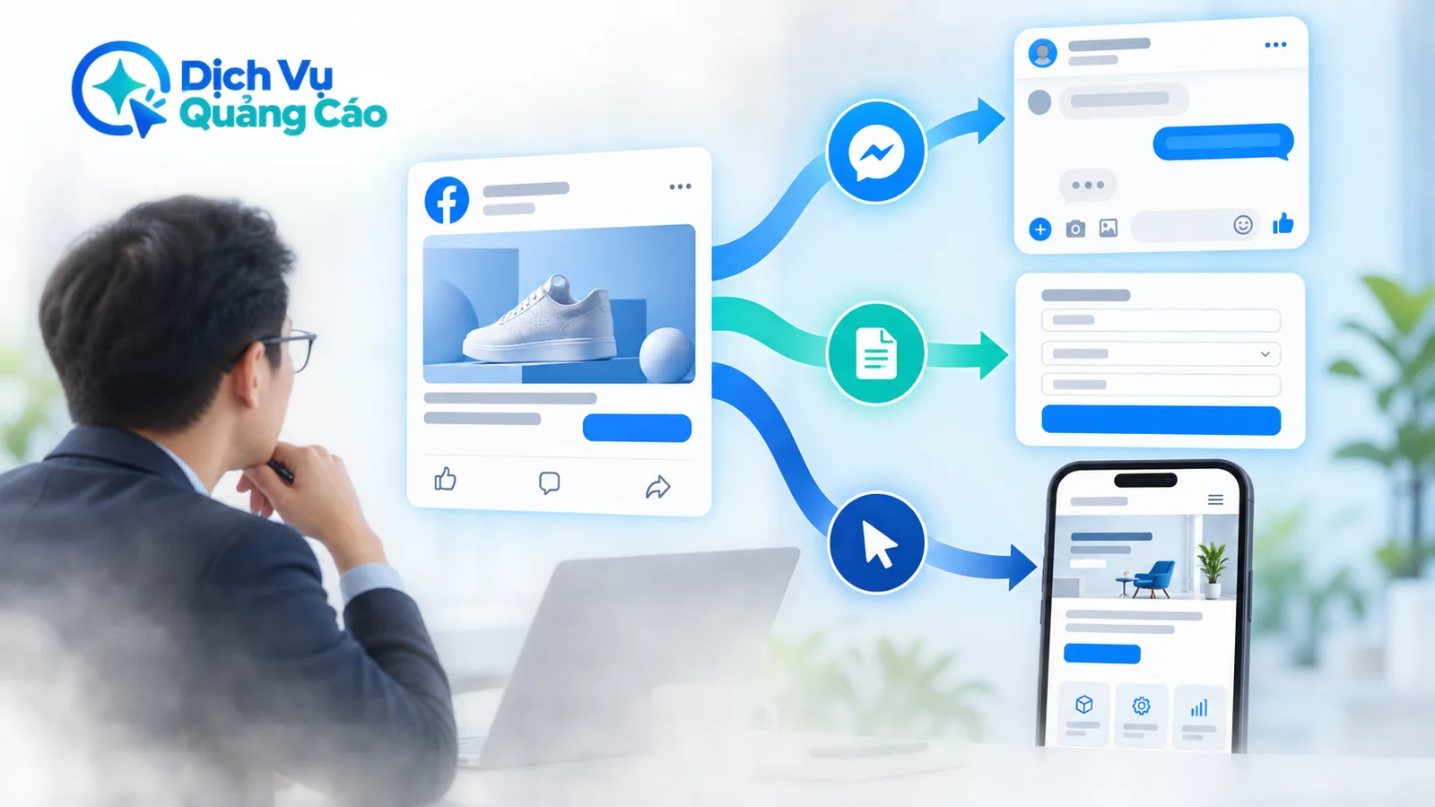 Ba điểm nhận khách từ quảng cáo Facebook: tin nhắn, biểu mẫu và website