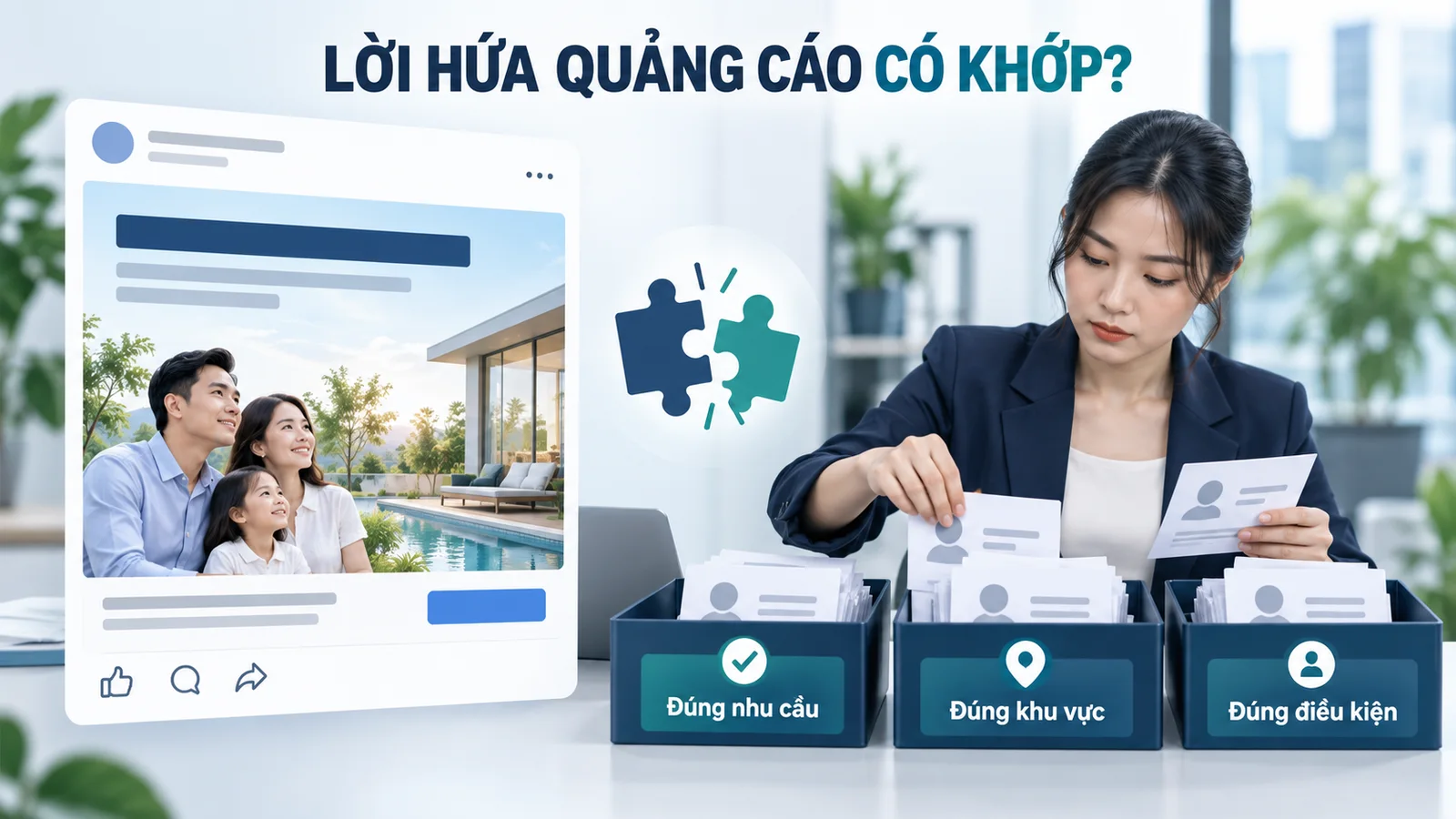 Nhân viên so lời hứa quảng cáo với nhu cầu khách thật