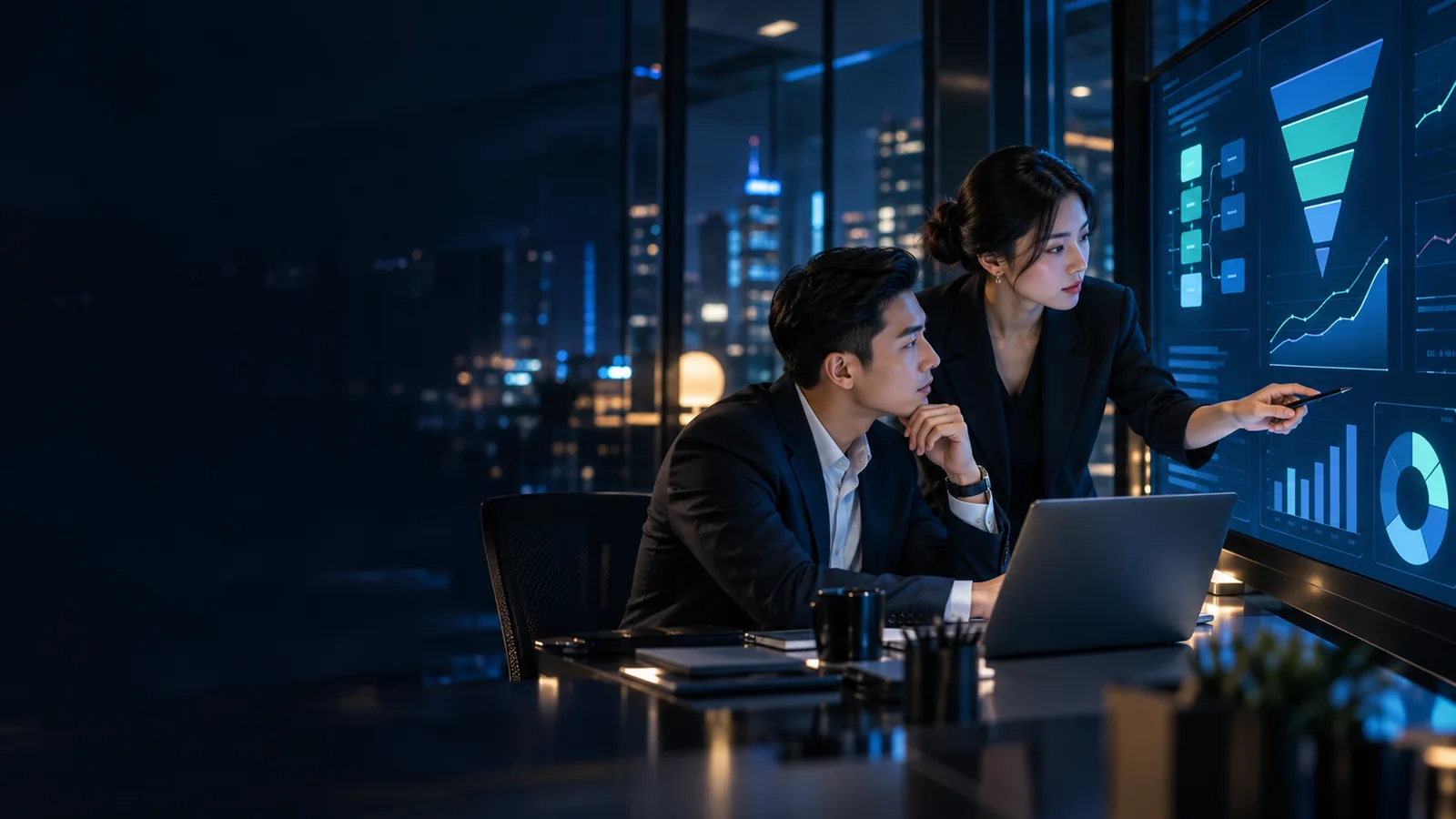 Đội ngũ quảng cáo và kinh doanh cùng phân tích dữ liệu để ra quyết định