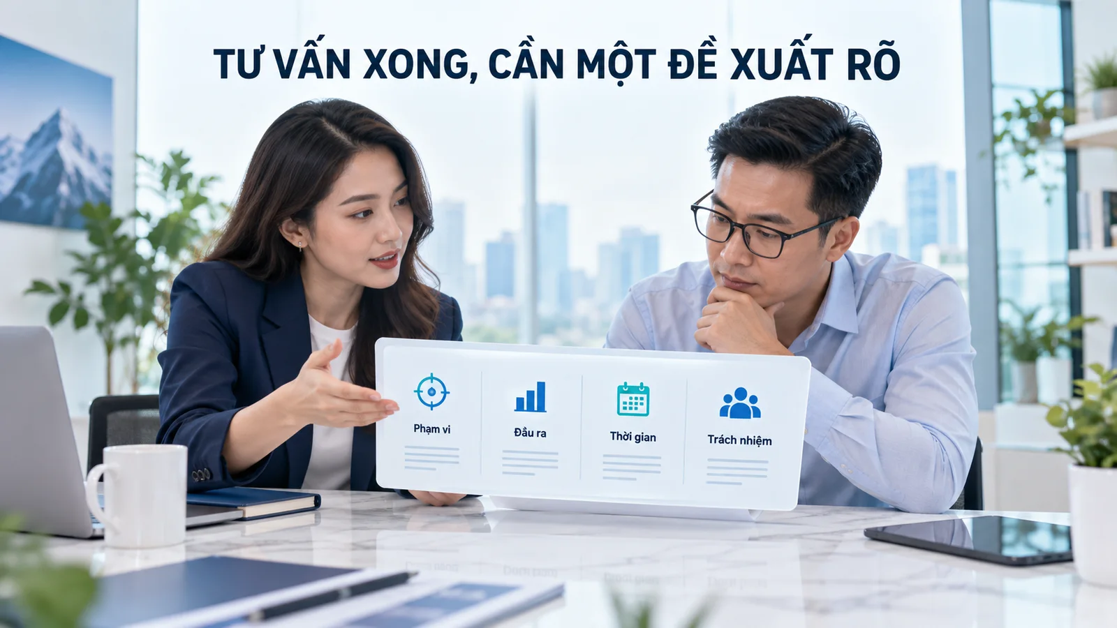 Đề xuất sau tư vấn làm rõ phạm vi, đầu ra, thời gian và trách nhiệm hai bên