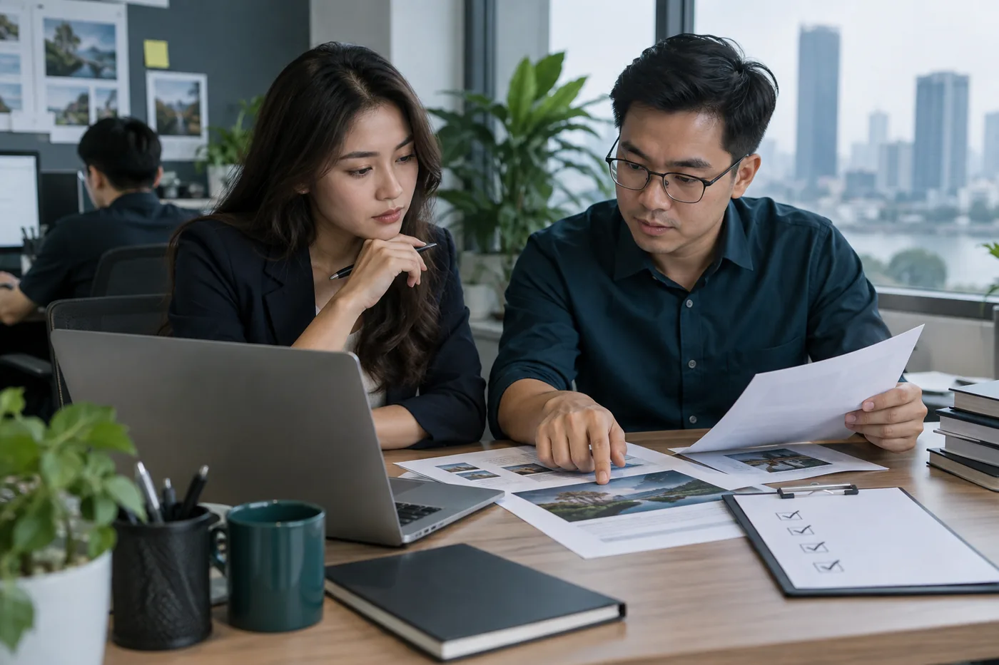 Chuyên viên rà soát trang đích và hồ sơ để đánh giá tuân thủ