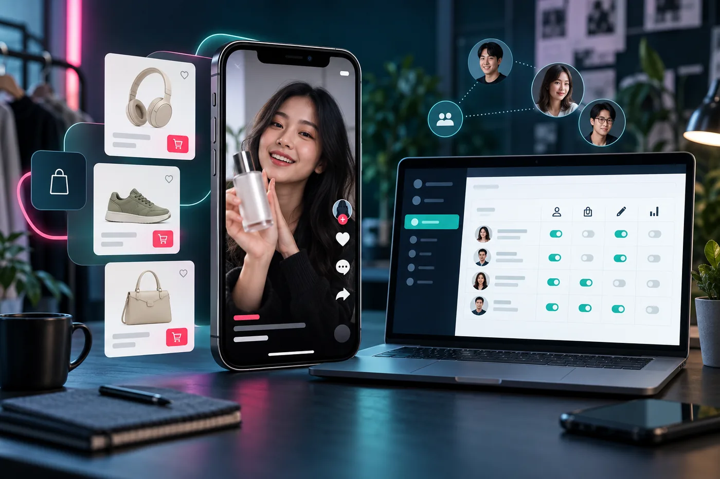 Mô phỏng quảng cáo video dọc và thương mại cùng bảng quyền TikTok Ads