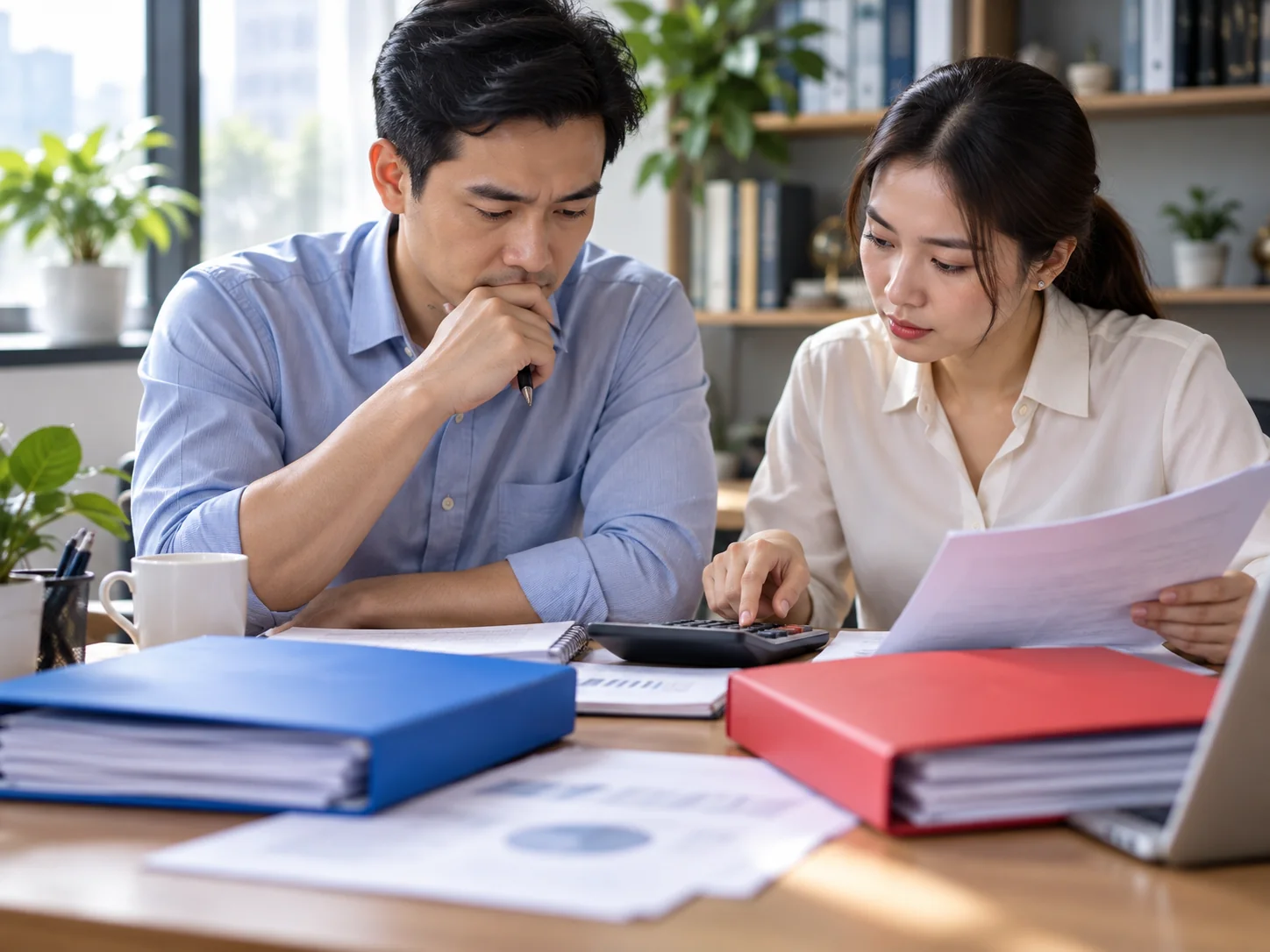 Doanh nghiệp so tổng chi phí đội nội bộ và agency bằng hồ sơ và máy tính