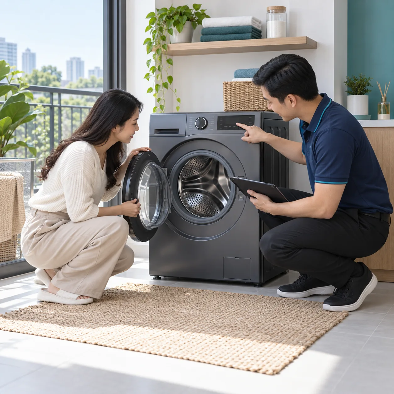 Máy giặt trong gia đình minh họa Facebook Feed điện máy