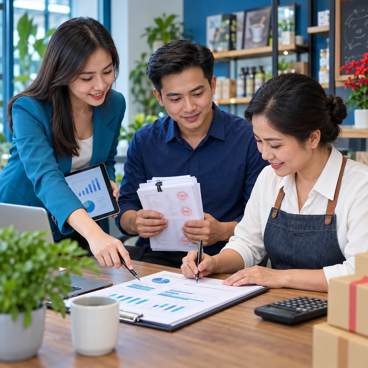 Nhóm kinh doanh xác nhận kết quả trước khi phê duyệt báo cáo