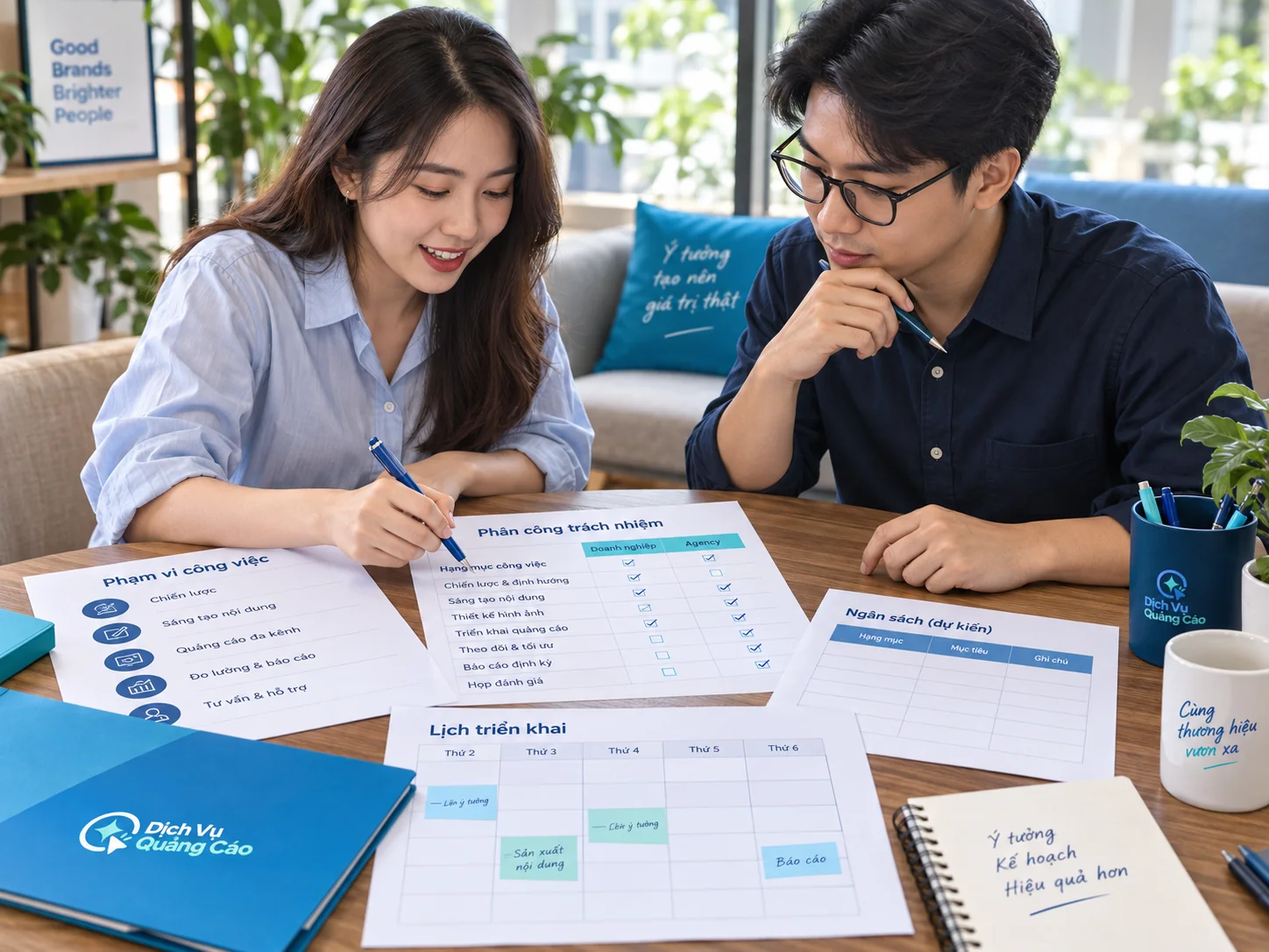 Hai bên phân chia công việc, ngân sách dự kiến và lịch triển khai trên tài liệu
