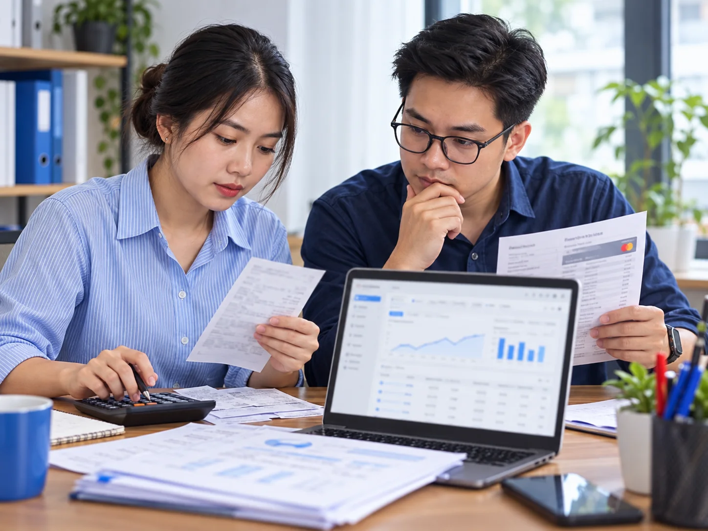 Nhân sự tài chính đối chiếu chứng từ thanh toán với báo cáo chi tiêu quảng cáo