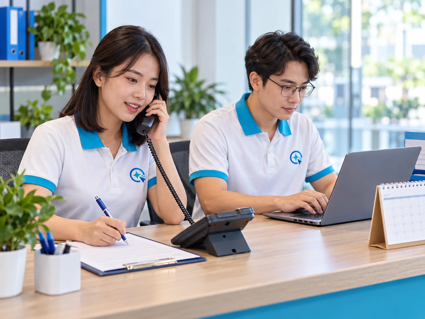 Nhân viên tiếp nhận và ghi hồ sơ yêu cầu khách vào hệ thống
