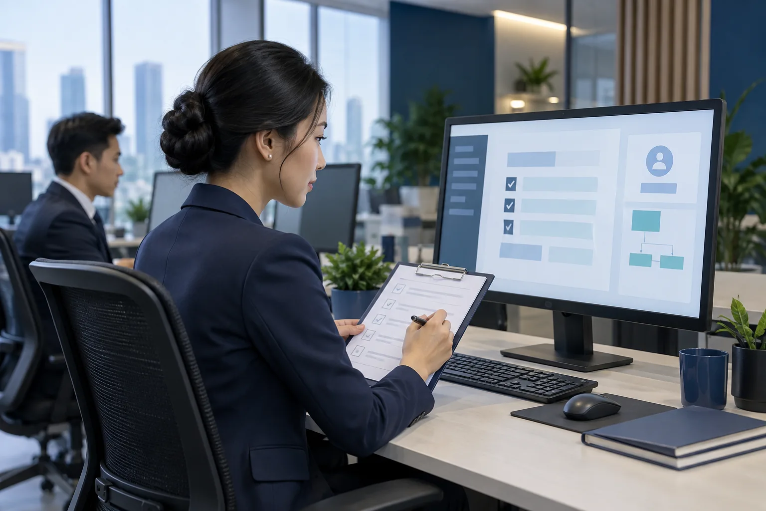 Nhân viên đối soát thông tin và trạng thái tiếp nhận lead trong hệ thống nội bộ