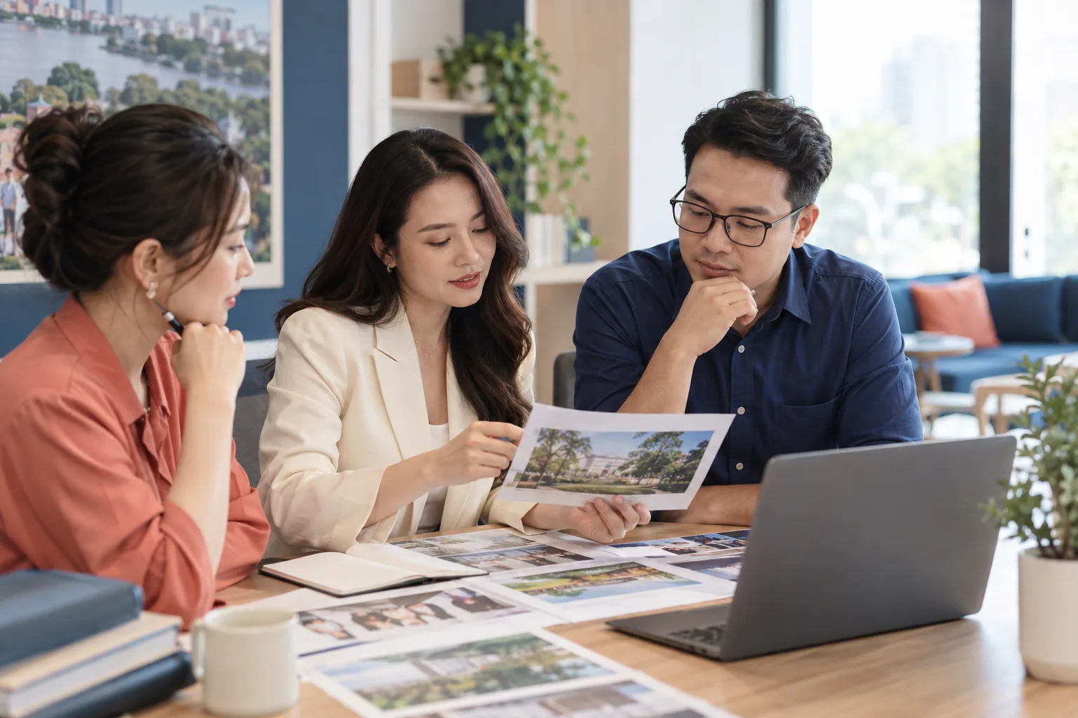 Nhóm đào tạo rà soát hình ảnh và thông tin chương trình