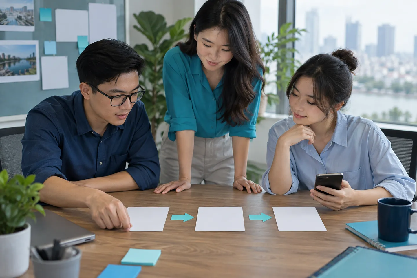 Nhóm marketing phác ba bước từ quảng cáo đến trò chuyện và xử lý yêu cầu