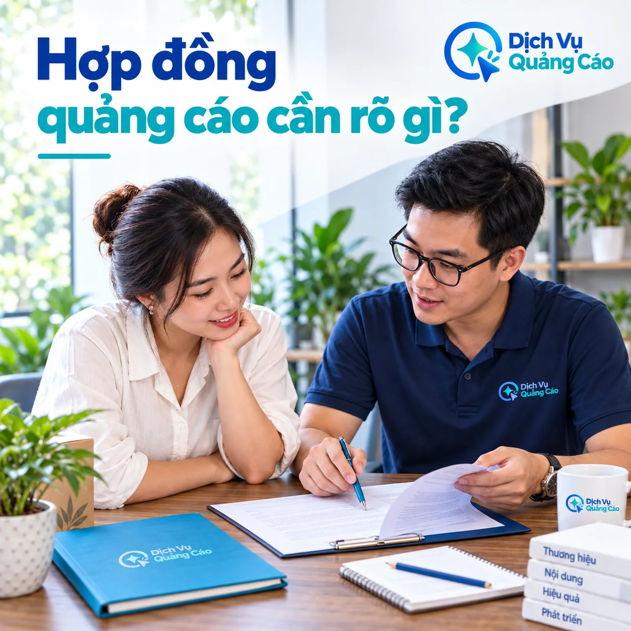 Chủ doanh nghiệp và đơn vị quảng cáo cùng rà soát hợp đồng trước khi ký