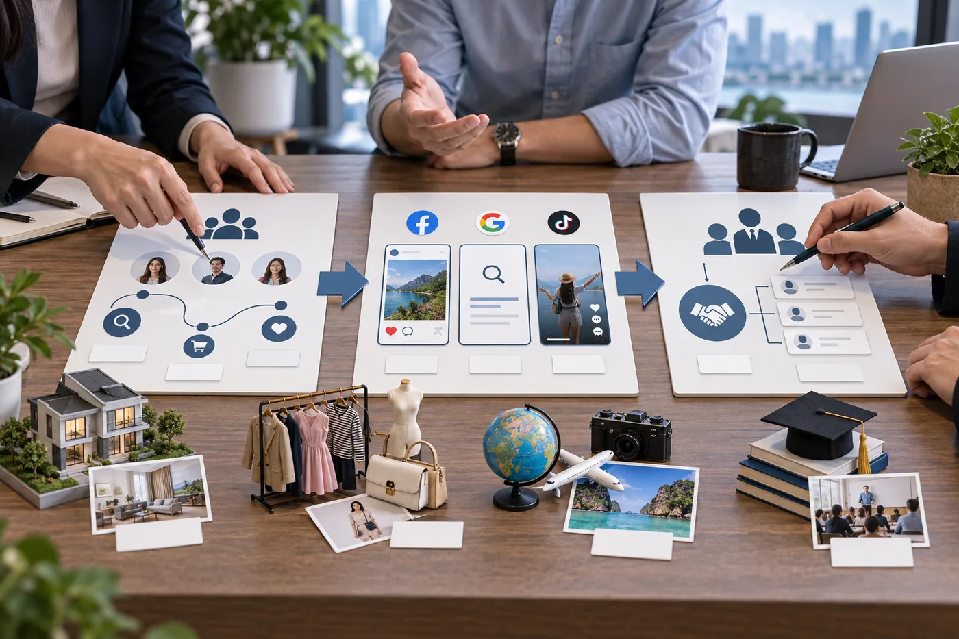 Sơ đồ chọn nền tảng quảng cáo từ hành trình mua, đặc thù ngành và khả năng nhận khách