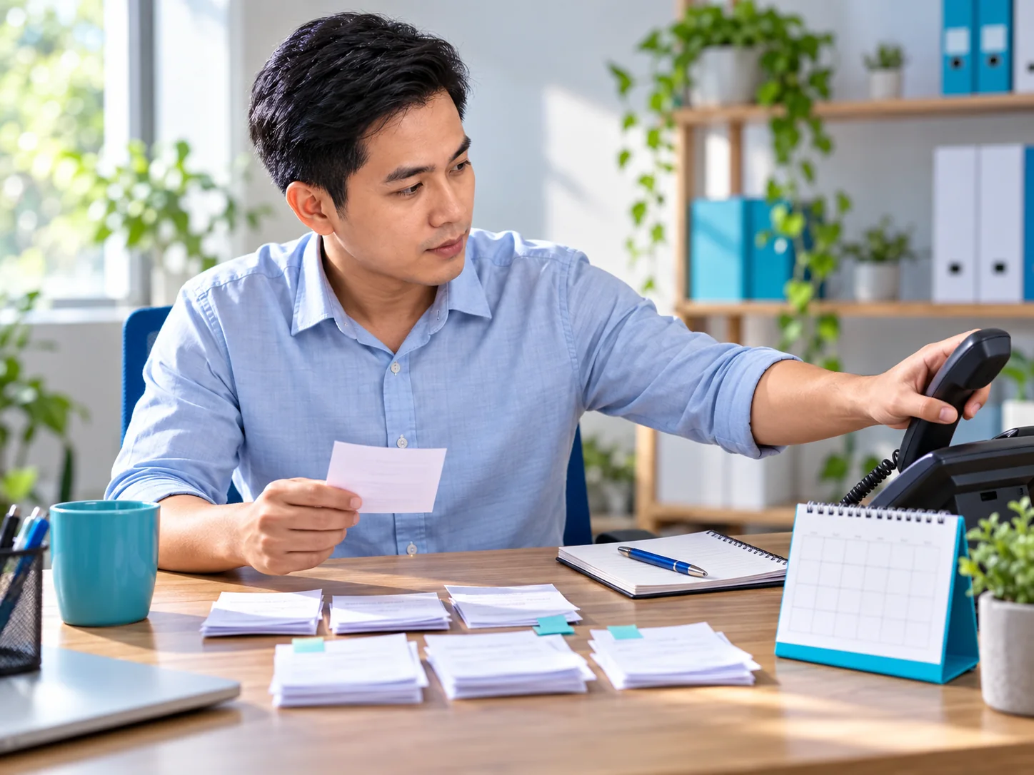 Nhân viên chuẩn bị gọi lại những yêu cầu chưa được xác minh