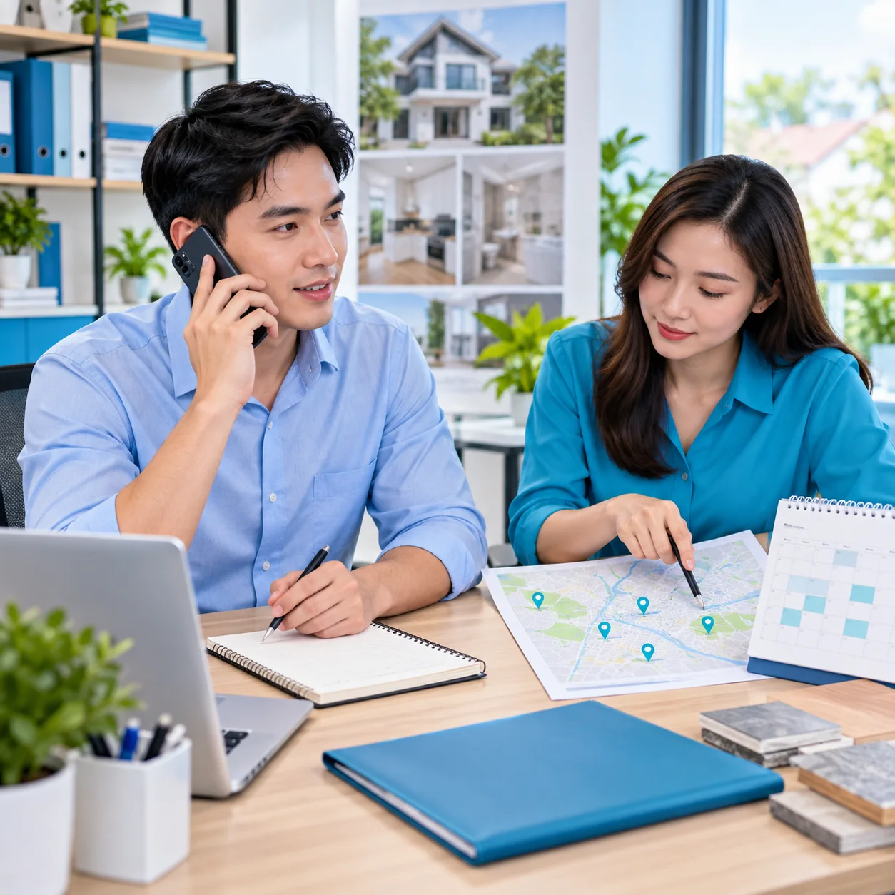 Nhân viên dịch vụ gọi khách và kiểm khu vực phục vụ theo yêu cầu