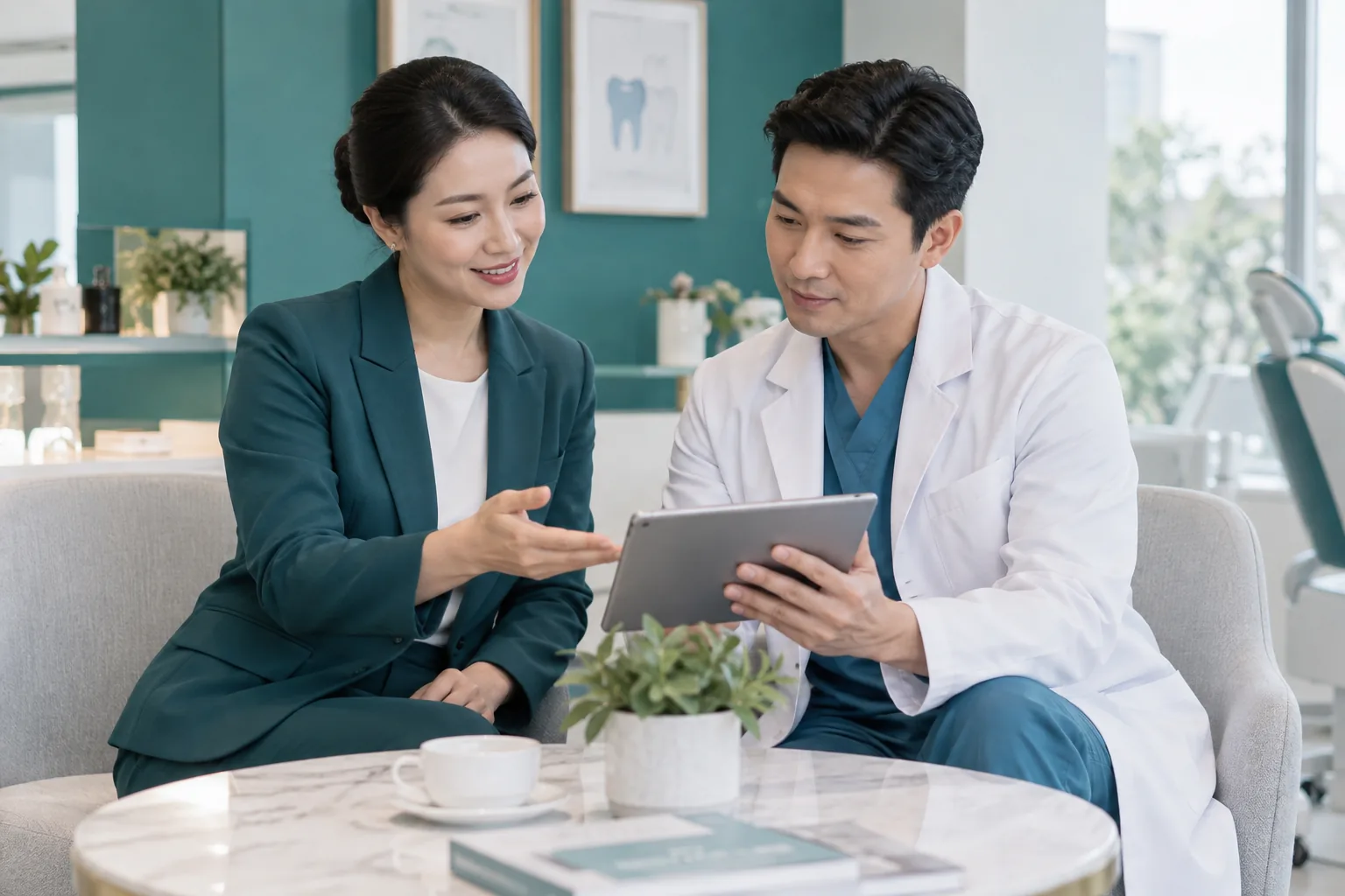 Quản lý phòng khám và bác sĩ xem kế hoạch nhóm dịch vụ