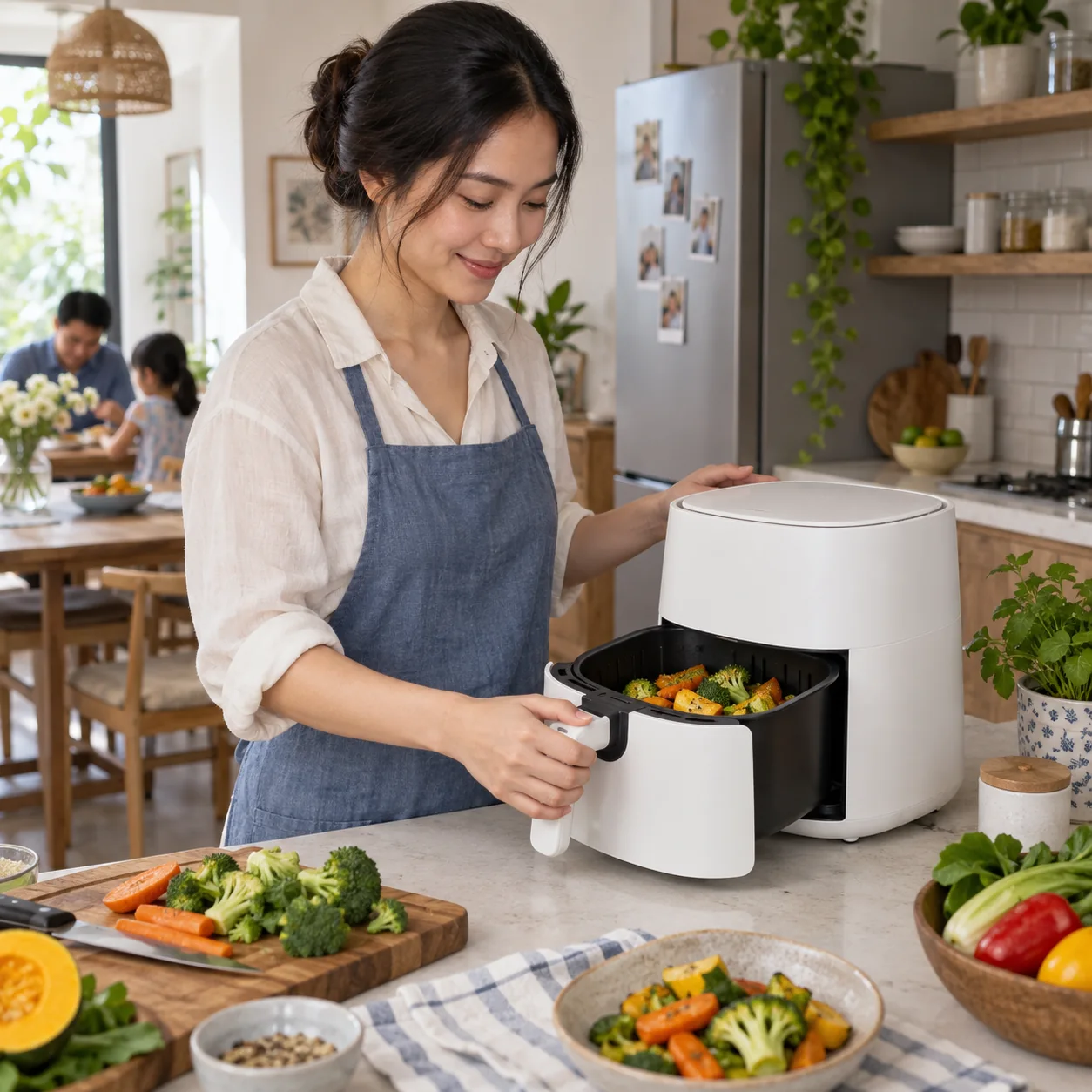 Nồi chiên không dầu trong gian bếp gia đình minh họa tài sản hình quảng cáo Google