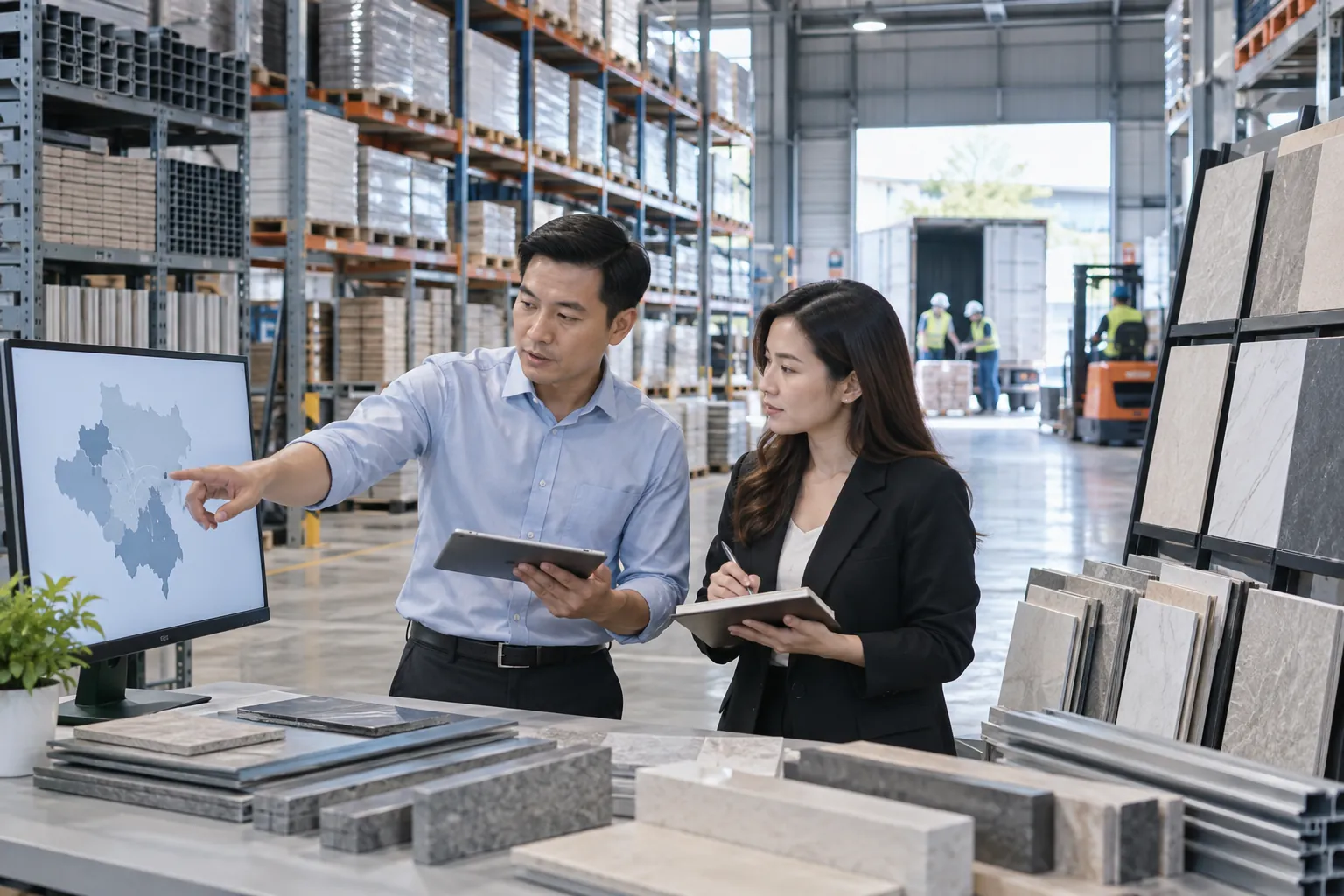 Kho và kế hoạch giao vật liệu theo vùng phục vụ