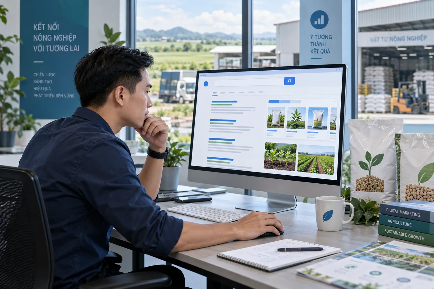 Chuyên viên thiết kế luồng quảng cáo tìm kiếm dẫn đến trang đích phân bón