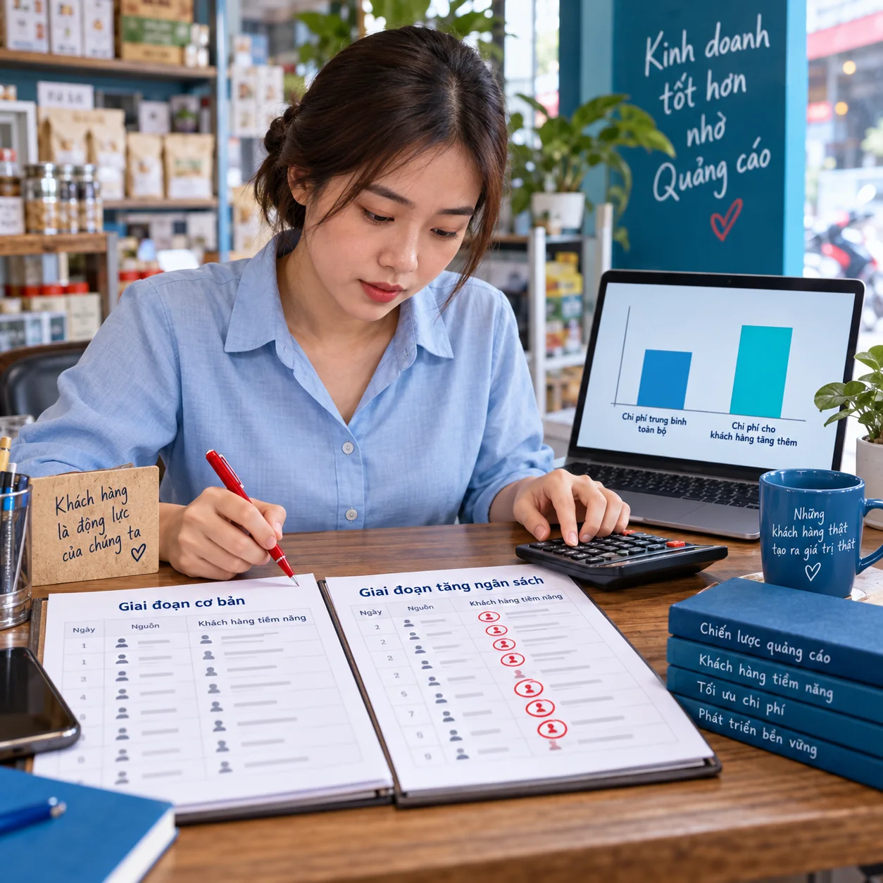 Chuyên viên so bản ghi khách ở giai đoạn cơ bản với giai đoạn chi thêm