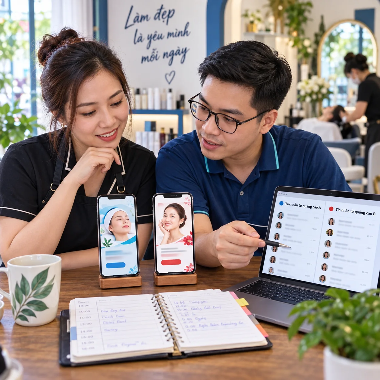 Hai phương án quảng cáo được đặt cạnh nhau để lên kế hoạch thử