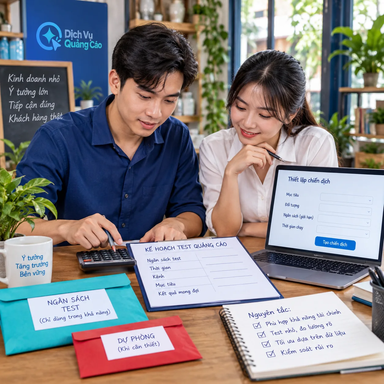 Nhóm marketing rà mức trần chi cho một phép thử quảng cáo