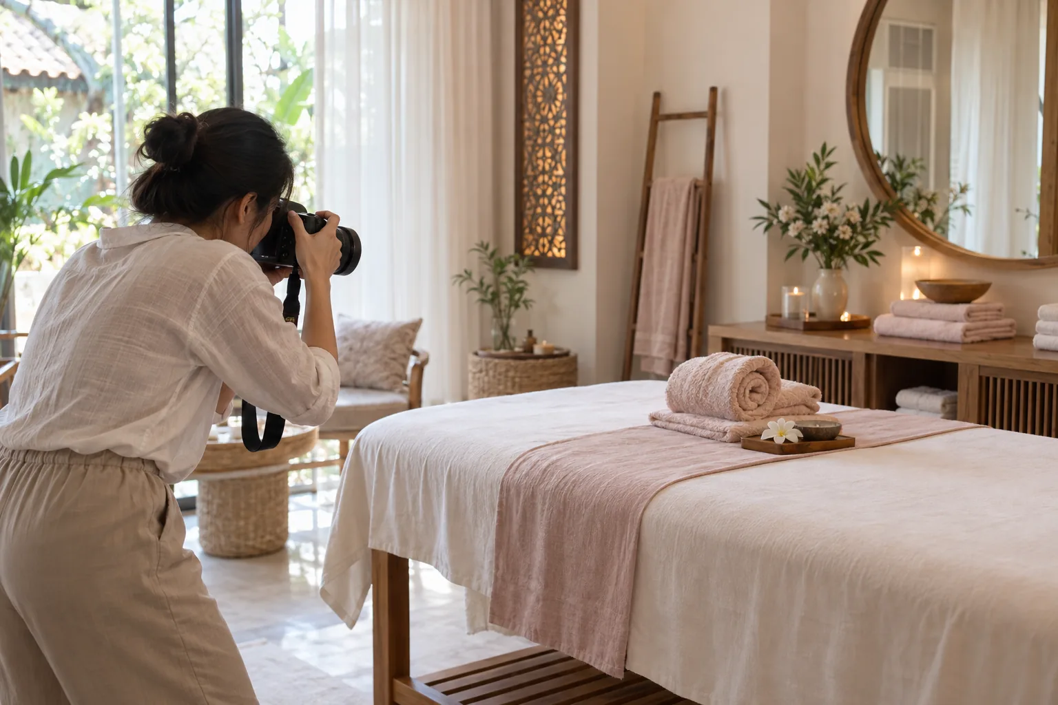 Đội ngũ ghi hình nội dung spa, minh họa cho kênh TikTok Ads