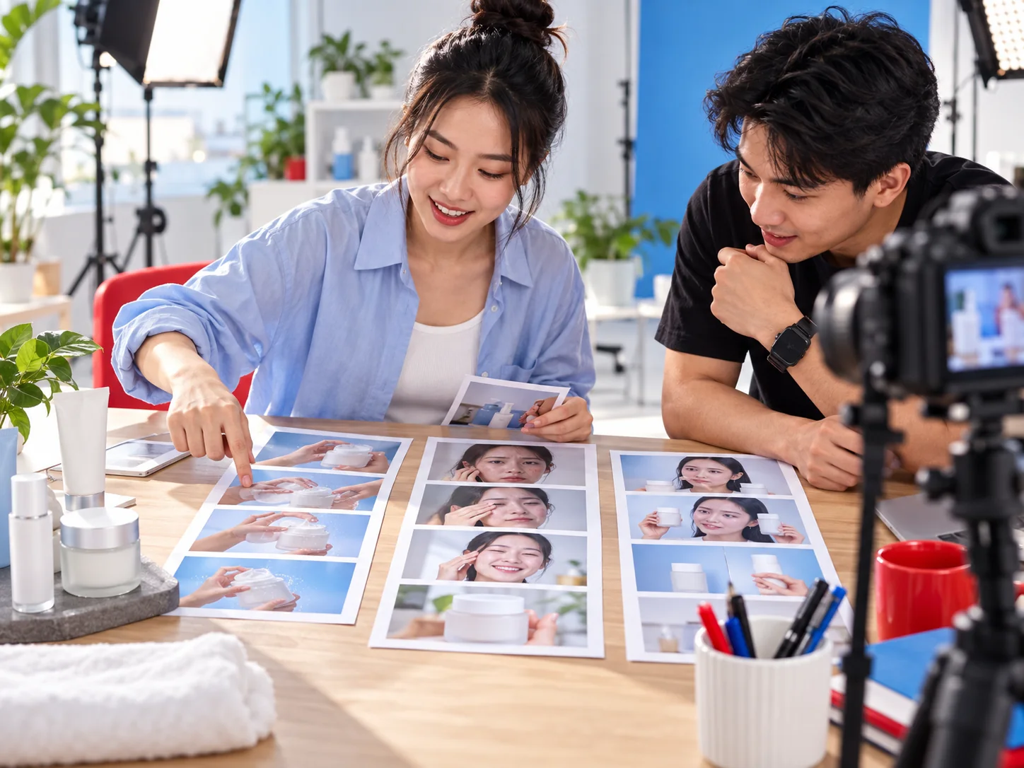 Nhà sáng tạo sắp xếp ba hướng video để thử các góc truyền đạt khác nhau