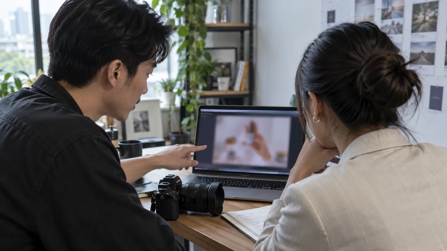 Creator và marketer kiểm video trên máy tính trước khi liên kết quảng cáo